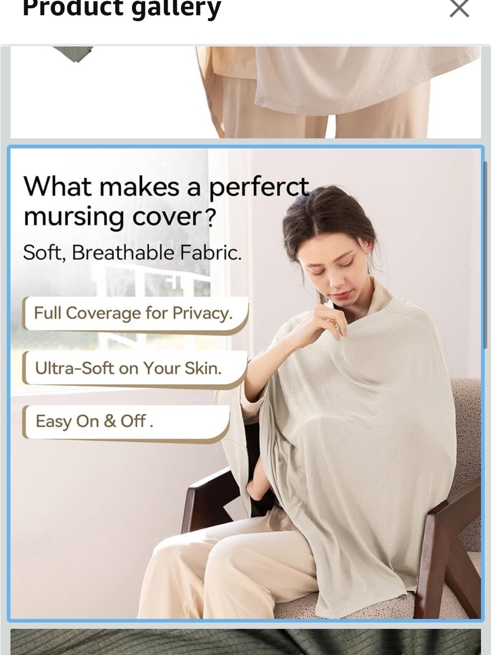 Nursing Cover for Moms — Cream Privacy Breastfeeding Shawl